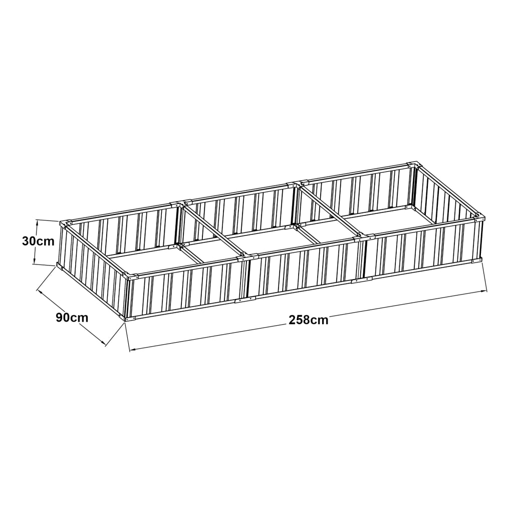 Albrandswattsaard fioriera rialzata 258 x 90 x 30 cm antracite 03_0009503