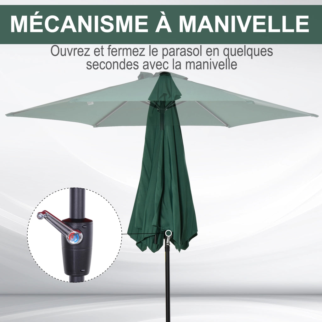 Ombrellone da giardino inclinabile ¨C zephmum ¨C alluminio verde scuro ?260x235 cm