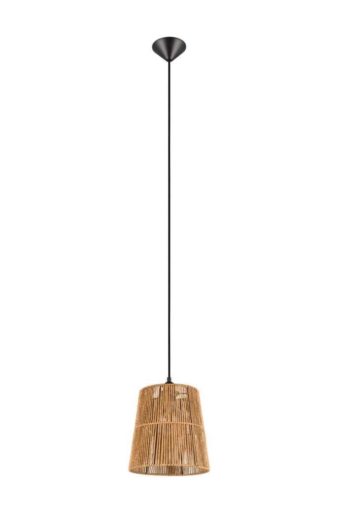 Lampada a sospensione boho marrone carta HOLM E27 RL