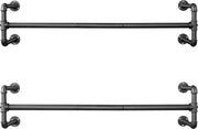 Set a doppio di appigli per abbigliamento - appigli per abbigliamento - ripiani fissi al muro - ideali per massimizzare lo spazio - 110 cm x 30 cm x 29,3 cm