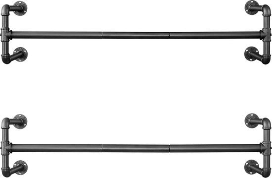 Set a doppio di appigli per abbigliamento - appigli per abbigliamento - ripiani fissi al muro - ideali per massimizzare lo spazio - 110 cm x 30 cm x 29,3 cm