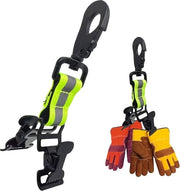 Otturatore di guanti a doppia clip riflettente - Clip per guanti - Cerniera metallica a carabina - Verde.