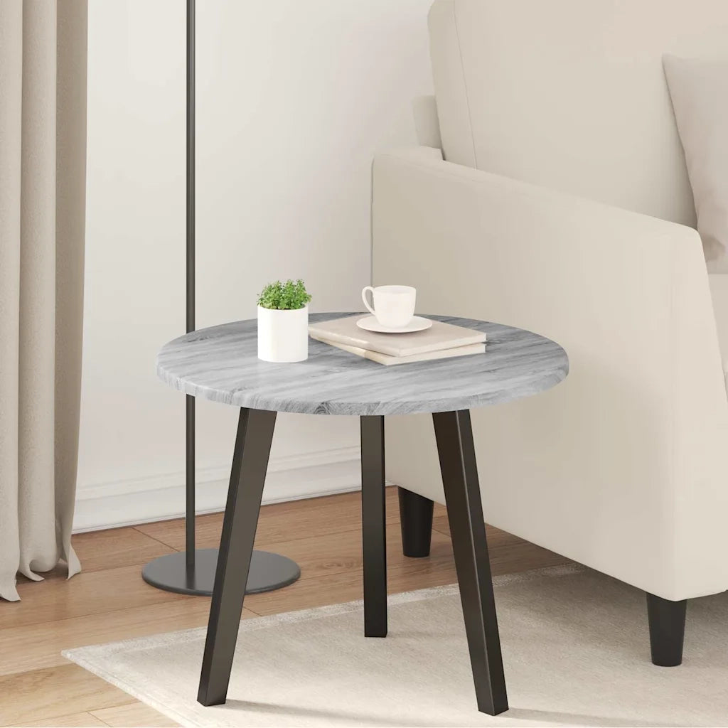 Piano del tavolo Grigio sonoma Ø 50 x 1,5 cm Legno multistrato 880397