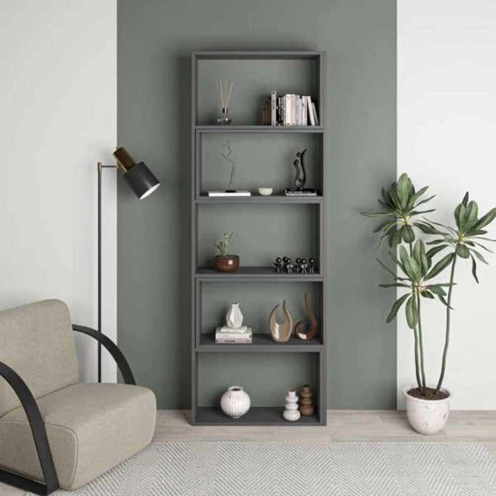 Libreria Wish estensibile angolare antracite 200h