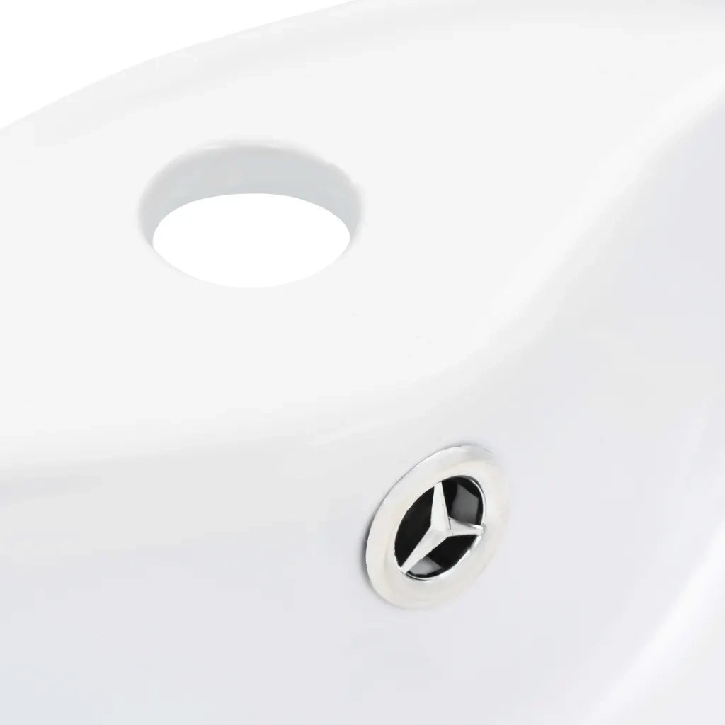 Lavandino con Troppopieno 36x13 cm in Ceramica Bianco cod mxl 49743