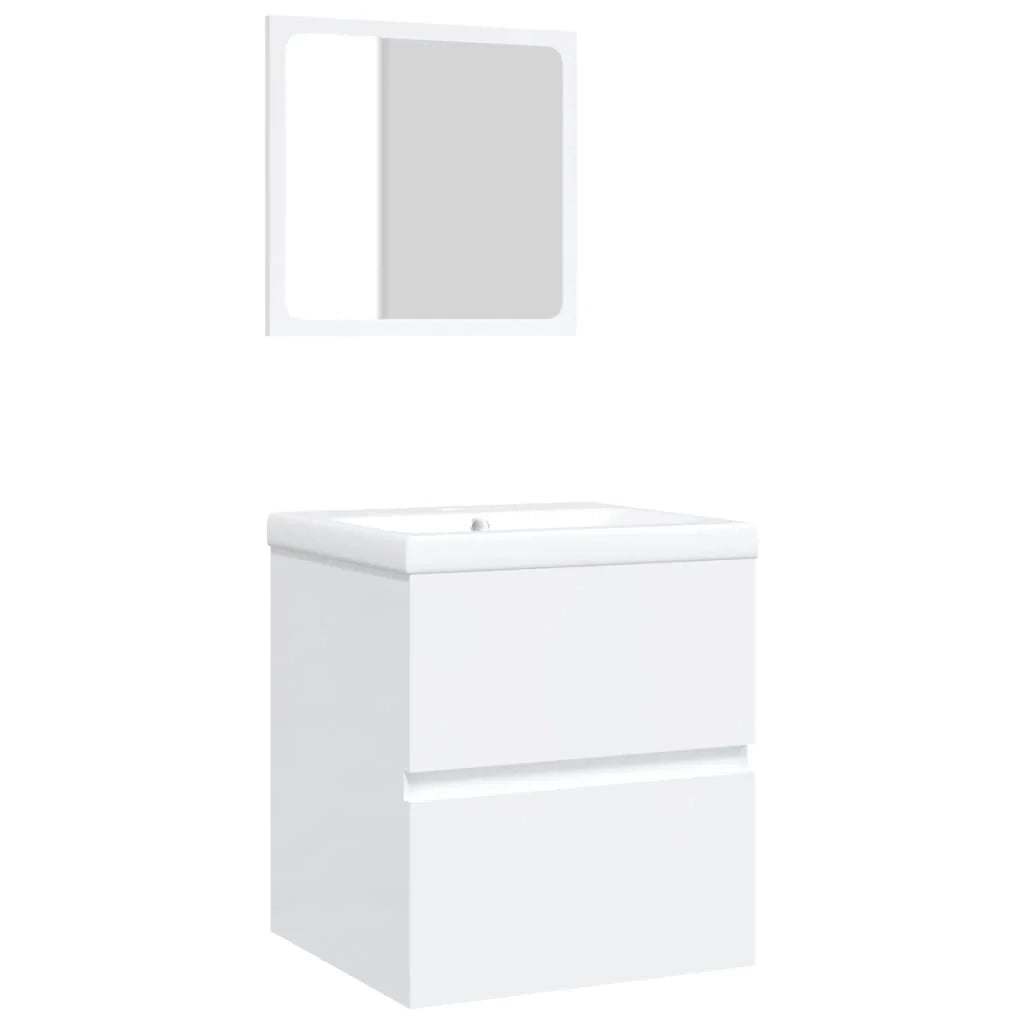Mobile lavabo da bagno 42 x 39 x 18 cm con lavabo e specchio bianco 02_0006639