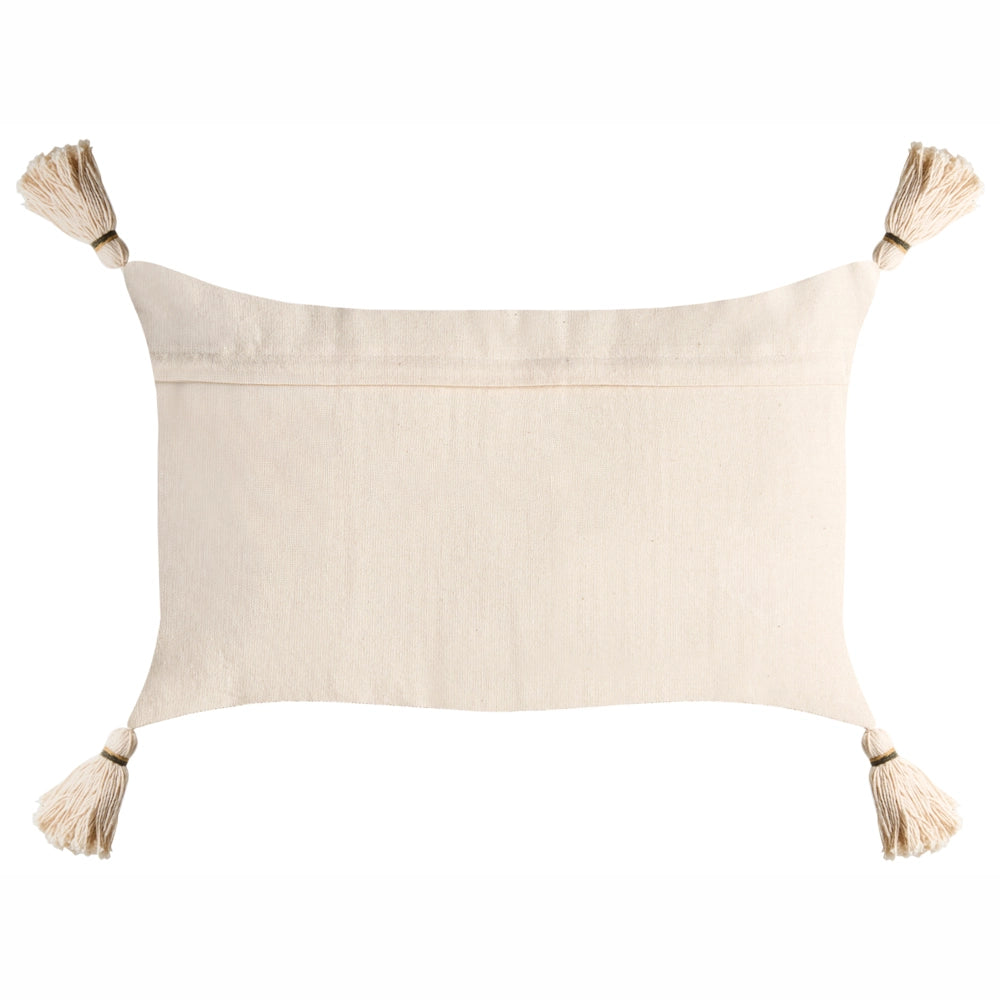 Set di 2 cuscini decorativi in tessuto di cotone beige chiaro e verde con motivo natalizio decorativo 30 x 50 cm Accessorio per la casa