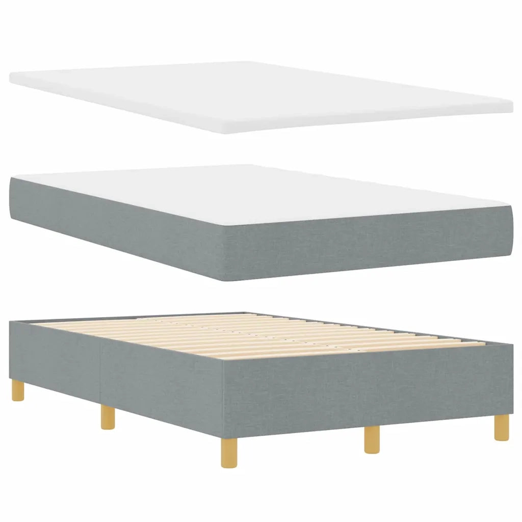 Letto a molle con materasso Grigio chiaro 120 x 190 cm Tessuto