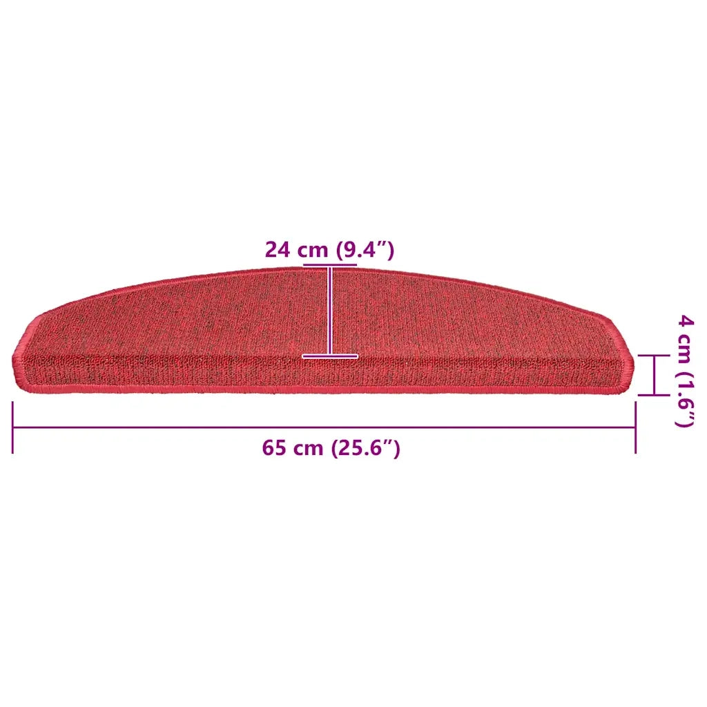 Tappetini per scale 20 pz | Gradini per Scale 65x24x4 cm Rossi Semicircolari Grandi