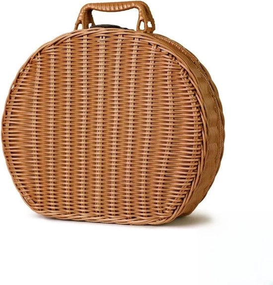 Contenitore di archiviazione in rattan - Dimensioni 24 x 19 x 12 cm