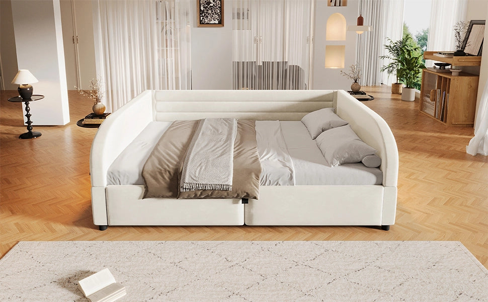 letto a piattaforma imbottito flanella beige 140 x 200 cm