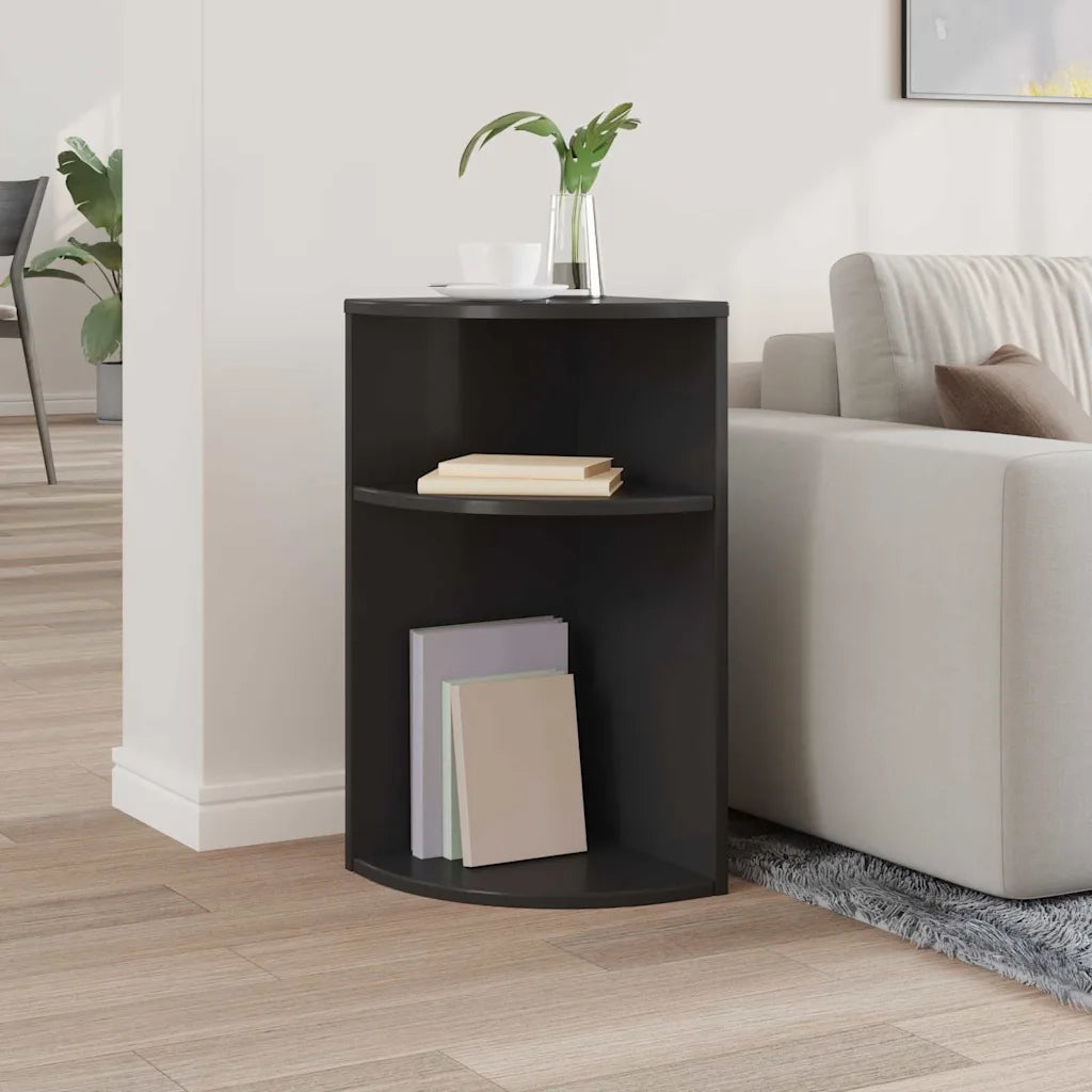 Tavolino | Tavolo laterale Nero 29,6 x 29,6 x 60 cm Legno multistrato