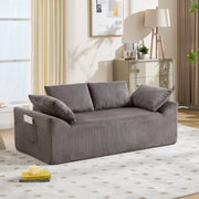 Divano da pavimento compatto in tessuto Brown Gray