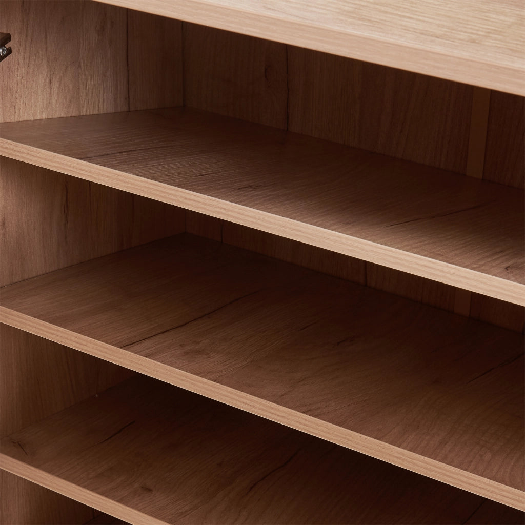Set Løten di Armadio Scarpiera e Panca 97 x 120 x 36 cm Effetto Rovere [en.casa]