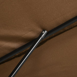 Ombrellone da Giardino 200x300 cm Rettangolare con Manovella e Angolazione Regolabile in Poliestere Caffè