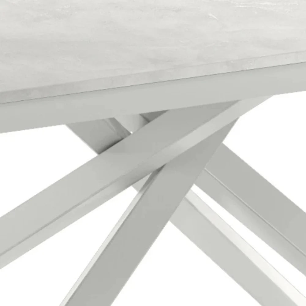 Tavolo da pranzo allungabile effetto cemento bianco Pluto 140-190x90 cm fino a 8 posti Made in Italy | Duzzle