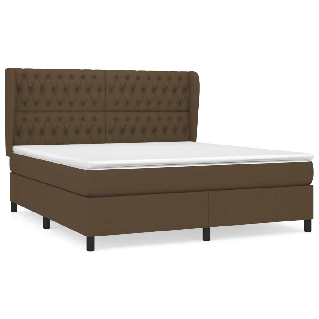 Giroletto a Molle con Materasso Marrone Scuro 180x200cm Tessuto cod mxl 41630