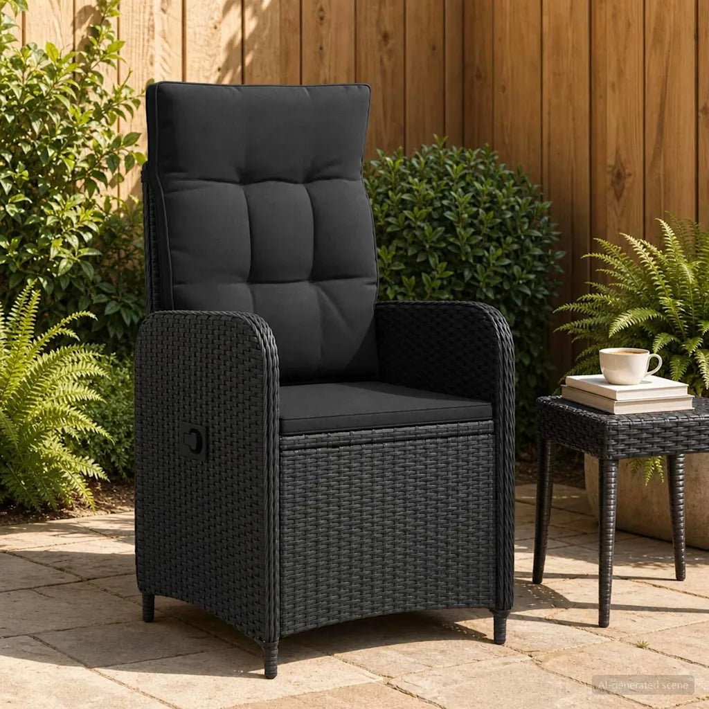 Sedia da giardino reclinabile Nero polyrattan 42027150