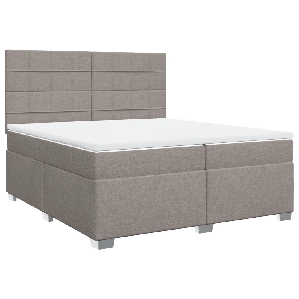 Giroletto a Molle con Materasso Tortora 200x200 cm in Tessuto