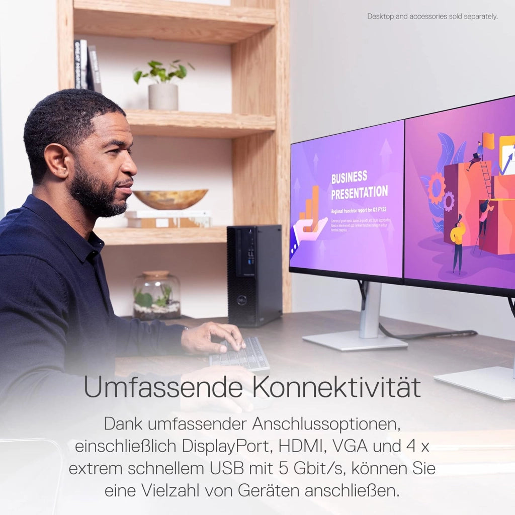 P2422H 24" Full HD (1920x1080) Monitor, 60Hz, IPS, 5ms, 99% sRGB, DisplayPort, HDMI, VGA, 5x USB, 3 Anni di Garanzia, Nero