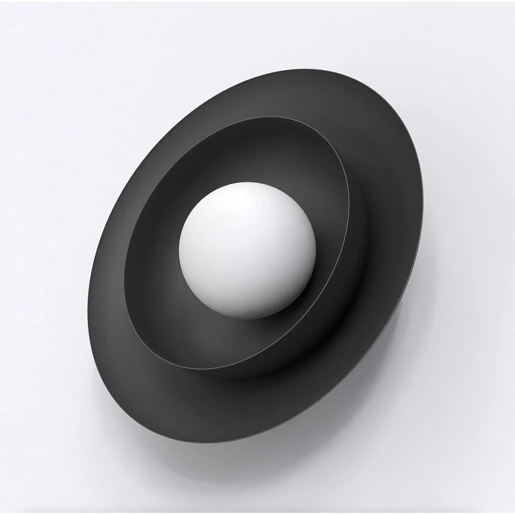 Lampada a parete Poppi in acciaio nero opaco
