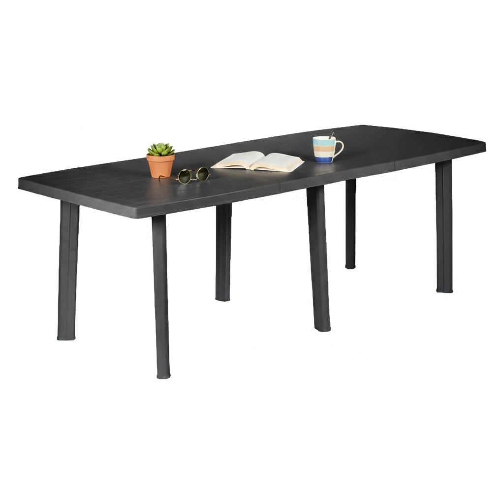 Crossley, Tavolo da Esterno 10 Posti Made in Italy, 216x90x72h cm Nero Antracite
