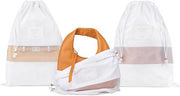 Set di 3 borse per conservazione di accessori in tessuto biologico - 3-pack - Spazio di conservazione per borse, scarpe e portafoglio - Certificato CO2 neutro (piccola 38 cm)