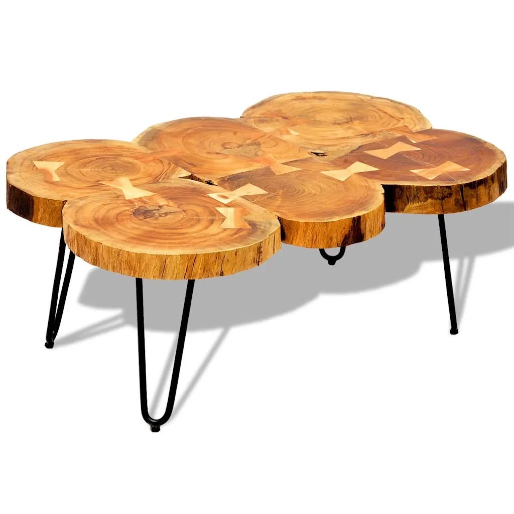 Tavolino da CaffÃ¨ 35 cm 6 Tronchi in Legno Massello di Sheesham  cod mxl 25461