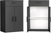 Magazzino a Porte - Magazzino con Pannelli e Porte - Armadietto di Stoccaggio con Porte - Cassetto con Sostegni - 91 CM - Anthracite