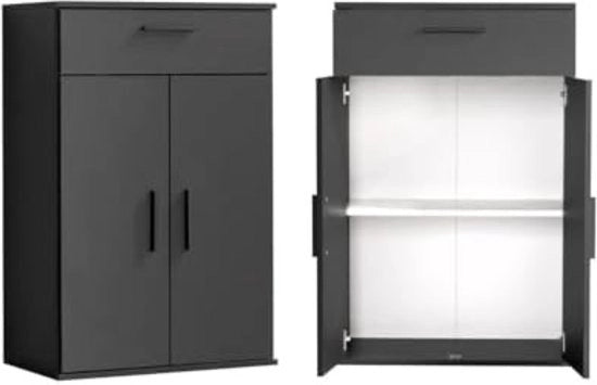 Magazzino a Porte - Magazzino con Pannelli e Porte - Armadietto di Stoccaggio con Porte - Cassetto con Sostegni - 91 CM - Anthracite