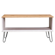 Tavolino New York Bianco e Naturale Legno Massello di Pino 321151