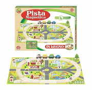 Trade Shop - Pista Magnetica In Legno Percorso Macchinine Giocattolo Gioco Per Bambini +3anni -