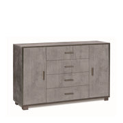 Mobile 2 Ante 4 Cassetti Kit Ossido Nero cm 136x41x86h - Sarmog