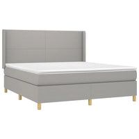 Letto a Molle Materasso e LED Grigio Chiaro 160x200 cm Tessuto 3138725