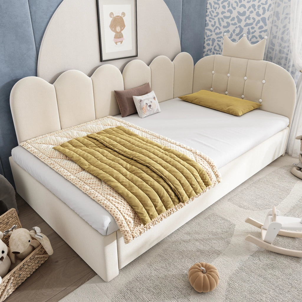 LETTO Divano con letto estraibile 90x200 cm velluto beige