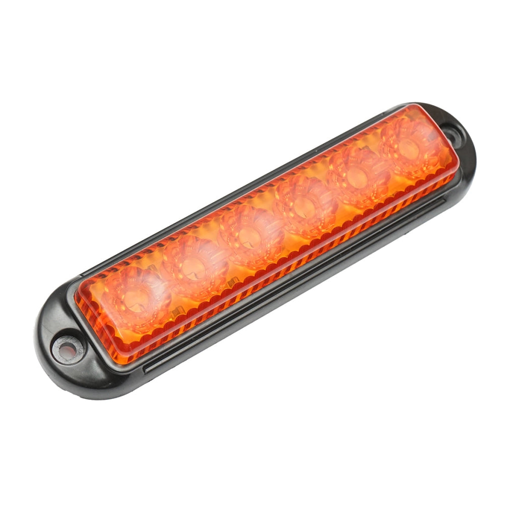 Lampada laterale LED, 12V-24V, gialla, 155x37 mm, con cornice nera, Breckner Germany