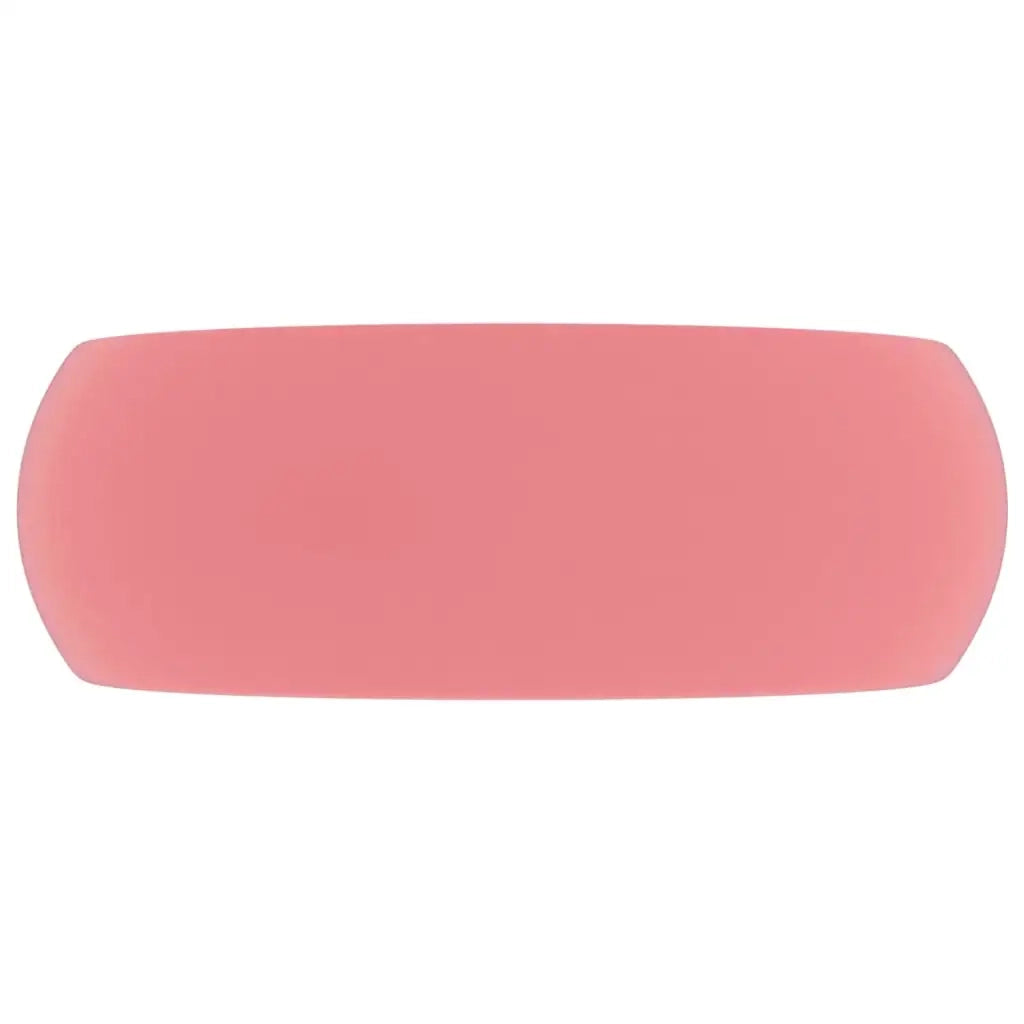 Lavandino Lusso Rotondo Rosa Opaco 40x15 cm in Ceramica cod mxl 49299