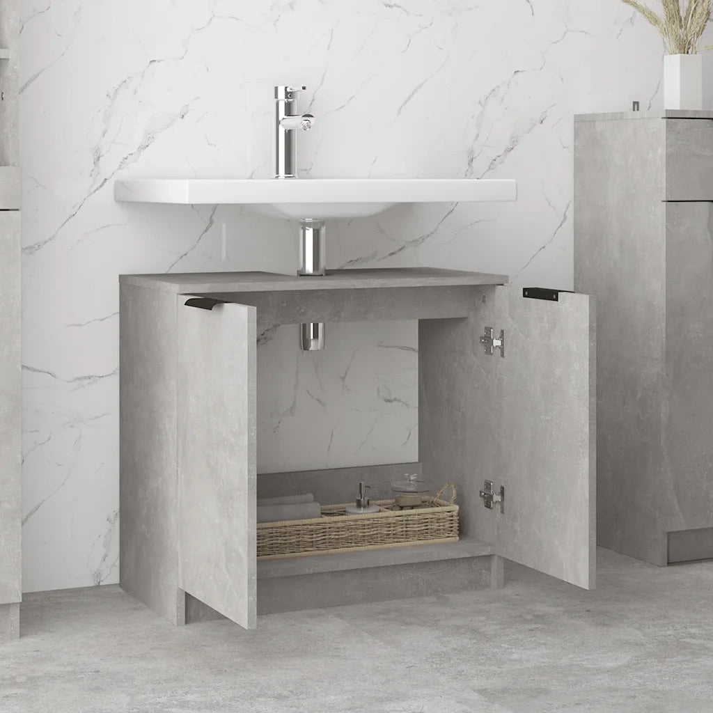 Mobile Bagno Grigio Cemento 64,5x33,5x59cm in Legno Multistrato cod mxl 40673