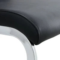 Set di 2 Sedie moderne per sala da pranzo, con schienale alto, in PU e tessuto, per Cucina e ufficio, Nero