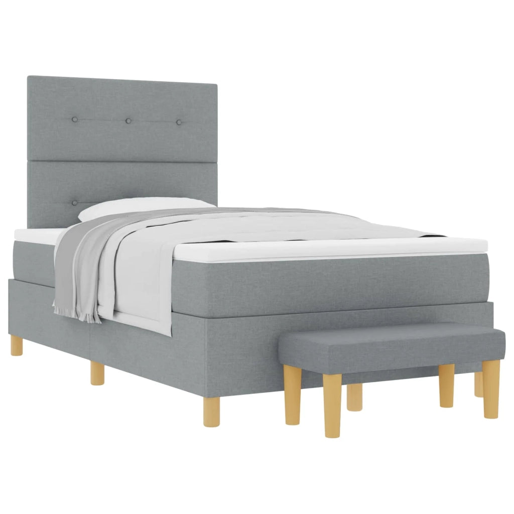 Letto a molle con materasso Grigio chiaro 120 x 190 cm Tessuto 3344282