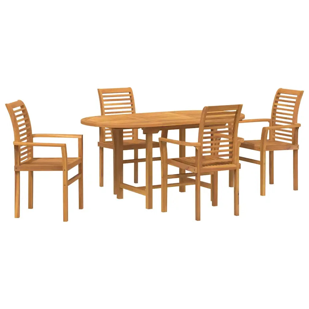 Set da Pranzo per Giardino 5 pcs Marrone Legno di teak solido 3383946