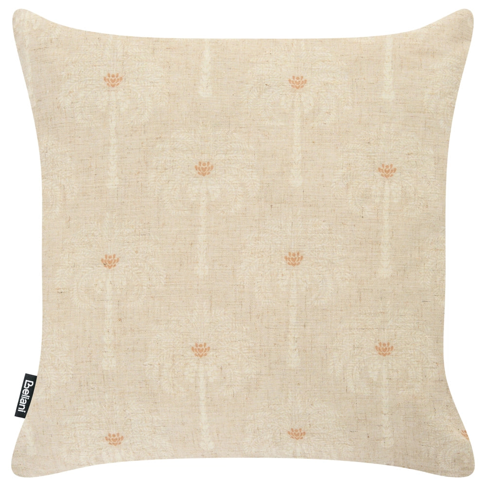 Set di 3 cuscini decorativi da esterno, misto poliestere e lino, beige, accessori decorativi da giardino