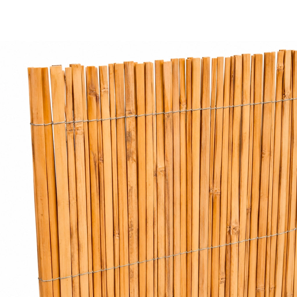 Arella In Bamboo Naturale A Canna Spaccata Per Recinto Privacy E Frangivista Da Giardino Balcone Terrazza Con Filo Metallico 2 x 3 Metri