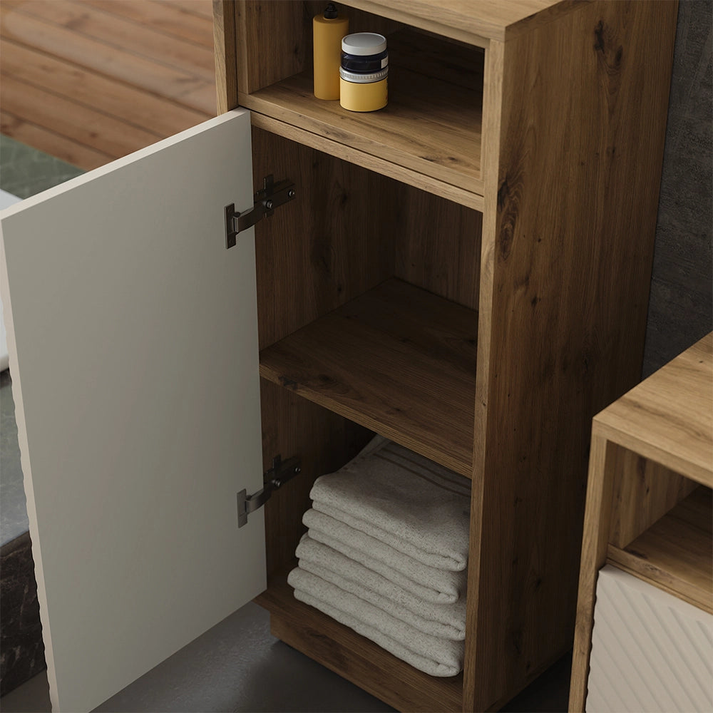 Mobiletto bagno Beatrice Cachemire/Rovere artigianale 38 x 93 cm Vicco