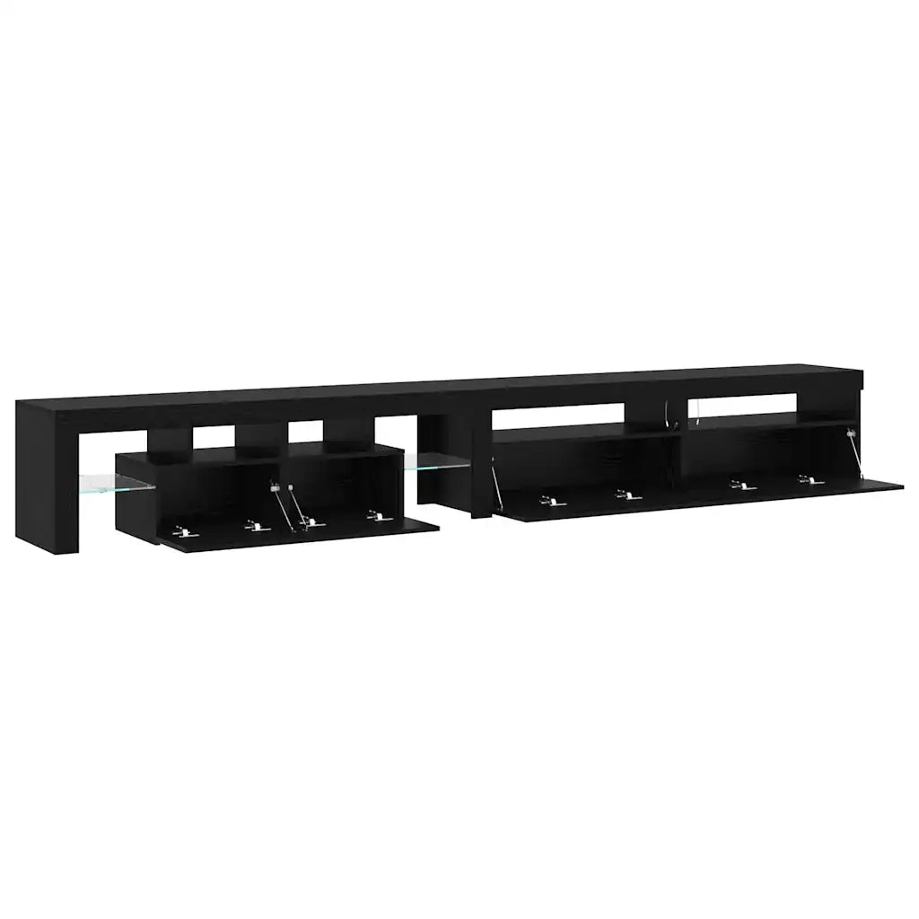 Mobile TV 3 pz-Mobile per TV-Credenza TV Rovere Nero 260 x 37 x 40 cm Legno multistrato 475536