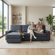 Divano Angolare con Contenitore ¨C MINIMAL ¨C Tessuto, Ottomane, 245 cm