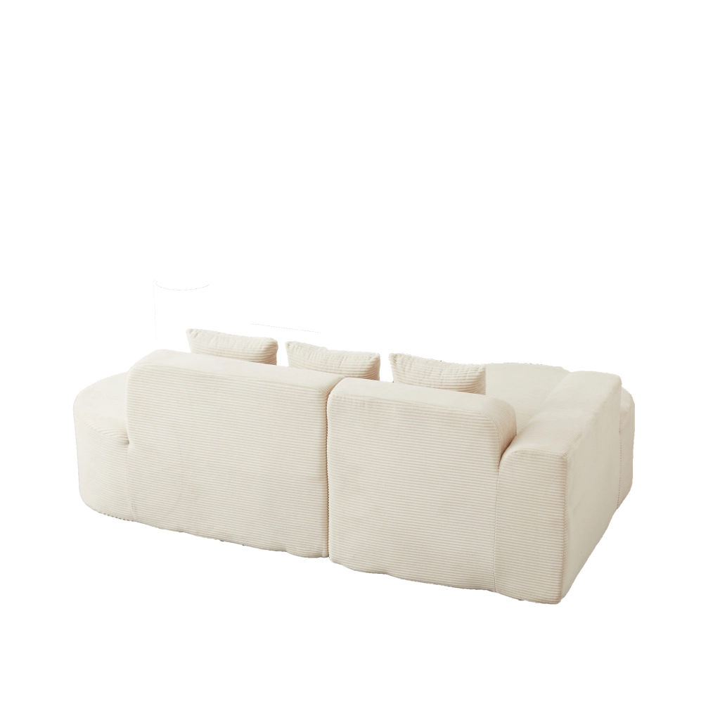 Divano angolare a L ¨C Minimal ¨C corda grigio, con cuscini, braccioli, 220 cm