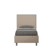 BS COM Letto singolo contenitore imbottito 80x210 similpelle tortora