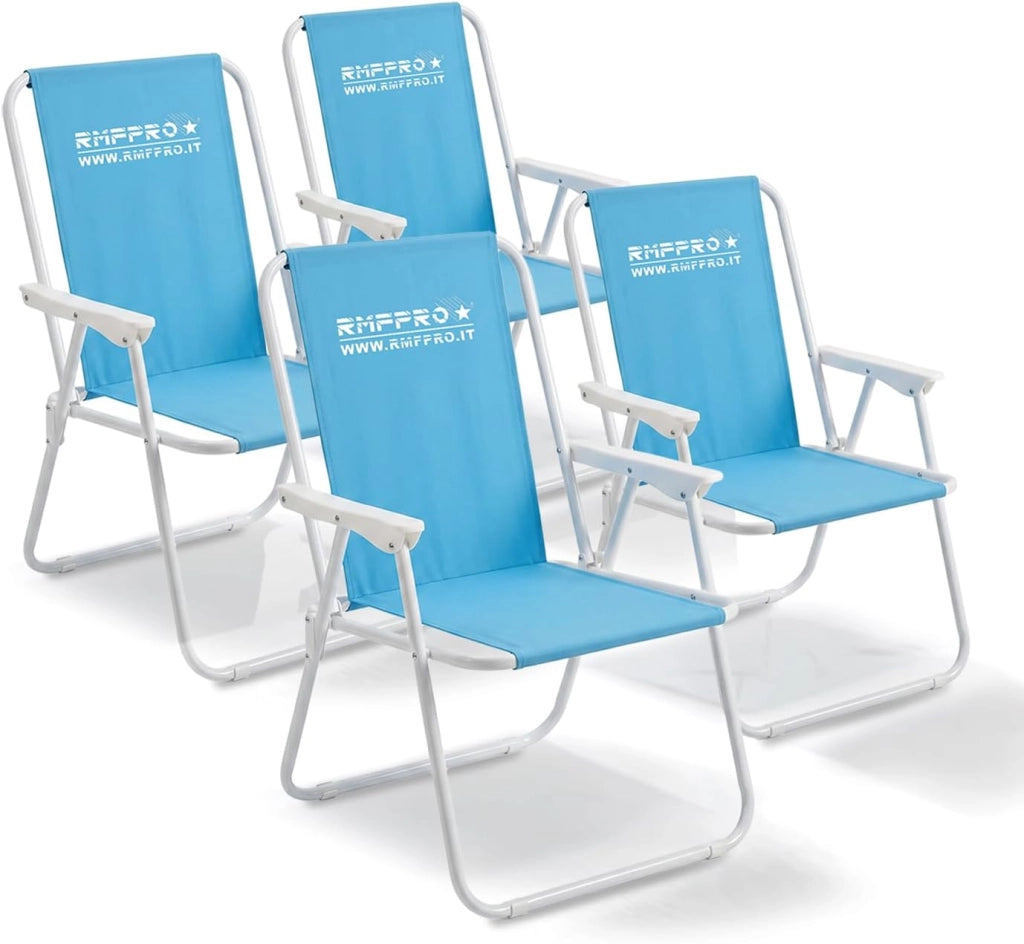 RMF PRO SET 4 SEDIE PIEGHEVOLE DA SPIAGGIA BLU