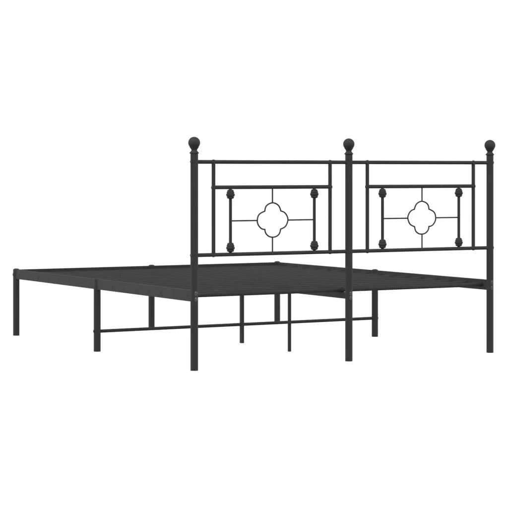 Giroletto con Testiera in Metallo Nero 160x200 cm 374342